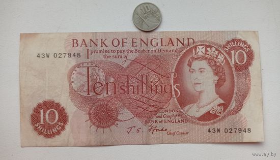 Werty71 Великобритания 10 шиллингов 1966  банкнота