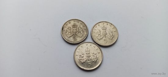 5 пенсов Великобритания 1990,1990,2000