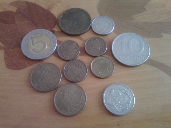 Монеты Польши разных достоинств