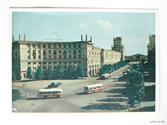 Минск 1950 е годы площадь Свердлова Открытка