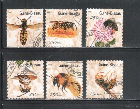 Гвинея-Биссау-2001(Мих.1510-1515)  гаш. , Фауна, Пчелы (полная серия)
