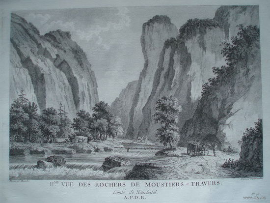Офорт Вид на долину в горах. 1780-е годы. #2/2