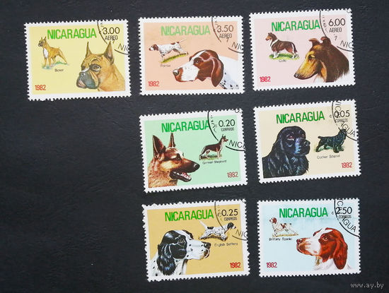 Никарагуа 1982 г. Породы собак. Две полные серии, 7 марок #0098-Ф2P19