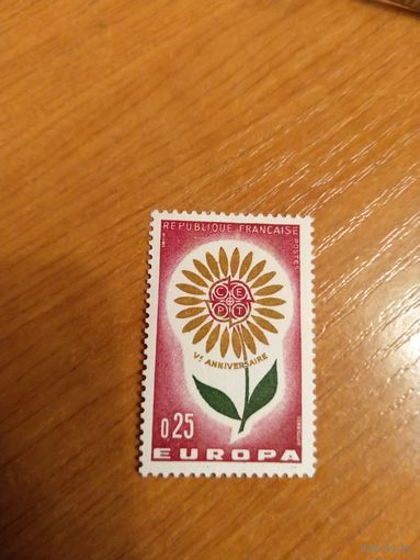 1964 Франция   Европа ЦЕПТ флора чистая клей MNH**  (2-4)