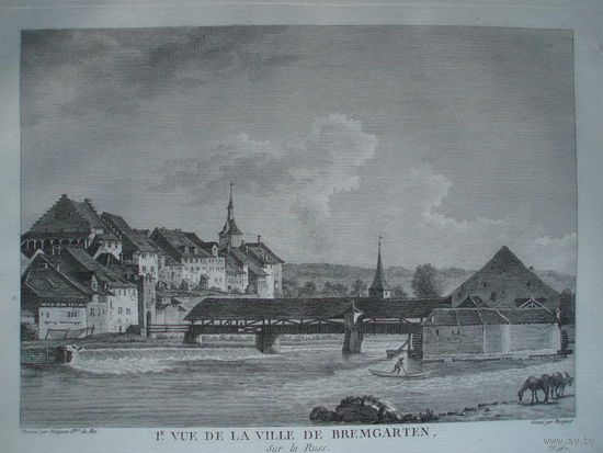 Офорт Вид на Бремгартен. 1780-е годы. #3/1