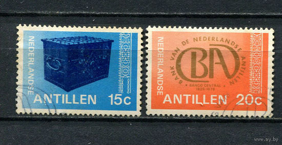 Нидерландские Антильские острова - 1978 - Сундук с сокровищами и эмблема - 2 марки. Гашеные.  (Лот 64DN)