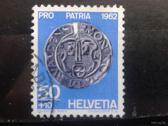 Швейцария, 1962, монета, концевая, Михель  евро гаш.