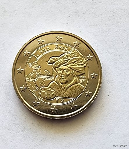 Бельгия 2 евро, 2020 630 лет со дня рождения Яна ван Эйка  Без блистера