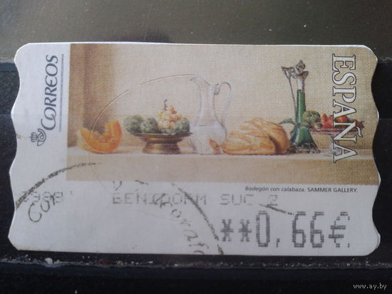 Испания 2004 Автоматная марка Живопись, натюрморт 0,66 евро Михель-1,5 евро гаш