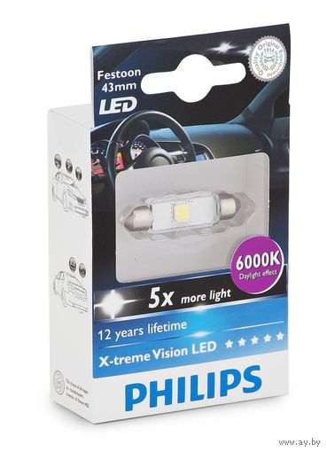 Автомобильная лампа  светодиодная Philips X-tremeVision LED C5W