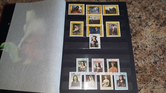 Куба - Живопись культура искусство - марки и блоки Кубы - красивая коллекция марок