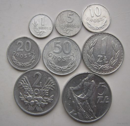 Монеты Польши разных годов ( с 1949 по 1987)-8 шт.
