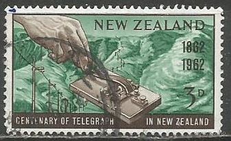 Новая Зеландия. 100 лет телеграфу. 1962г. Mi#420.