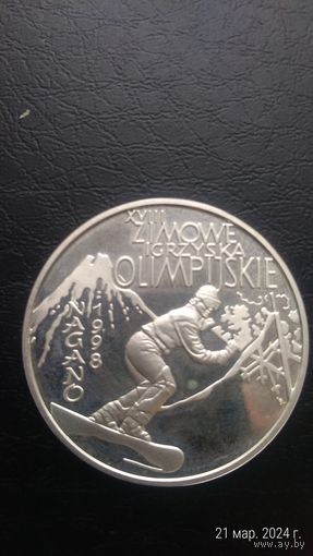 Польша 10 злотых 1998 XVII зимние Олимпийские Игры в Нагано Серебро