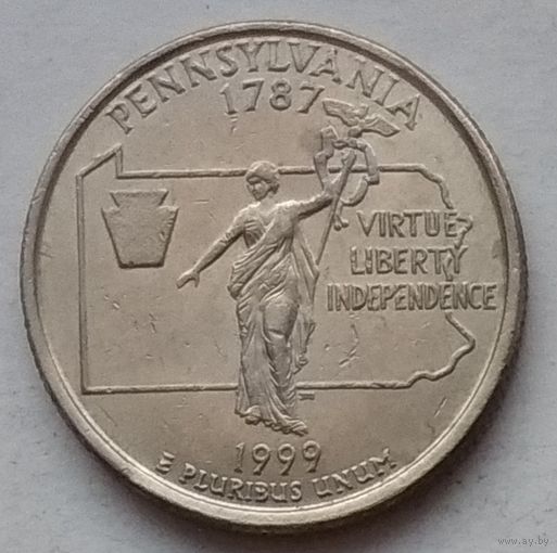 США 25 центов (квотер) 1999 г. P. Штат Пенсильвания