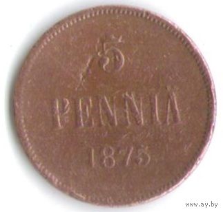 5 пенни 1875 год _состояние VF
