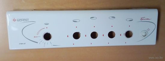 Передняя панель плиты Гефест 3100-07 с кнопкой подсветки.