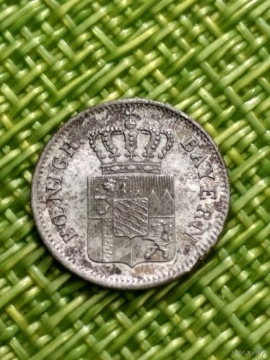 Германия Бавария 1 крейцер 1854 г  (  серебро тир 1 млн 650 т )