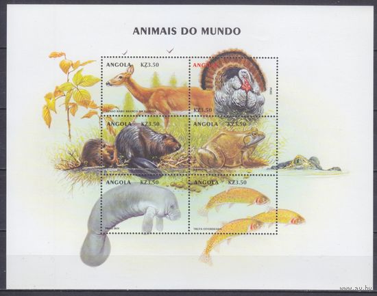 2000 Ангола 1473-78KL Африканская фауна 10,00 евро