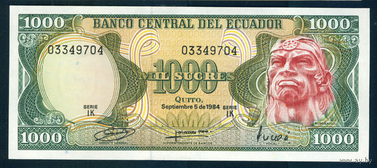 Эквадор 1000 сукре 1984 UNC