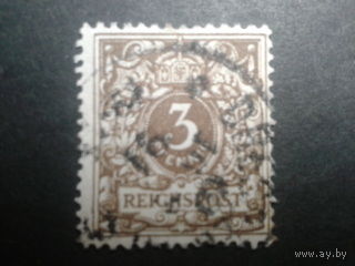Германия 1889 стандарт 3 пф. Михель-1,8 евро гаш