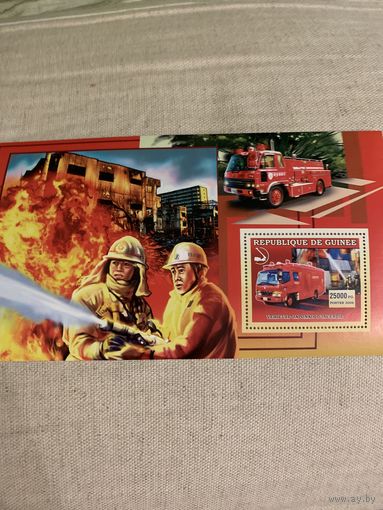 Гвинея 2006. Пожарные машины Японии. Блок