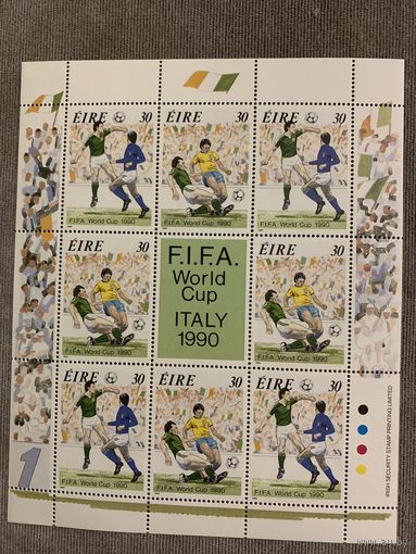 Ирландия 1990. Чемпионат мира по футболу Италия-90. Малый лист