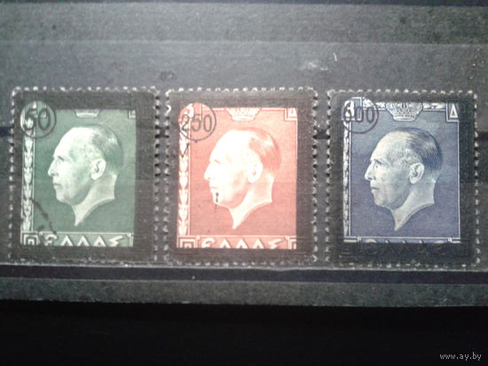 Греция 1947 Памяти короля Георга 2 Траурная Надпечатка Полная серия