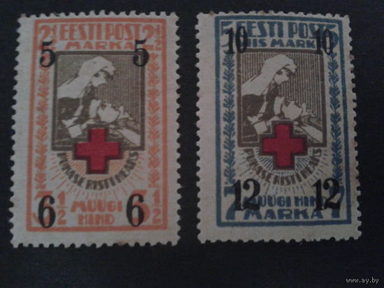 Эстония 1926 Красный Крест надпечатка полная серия