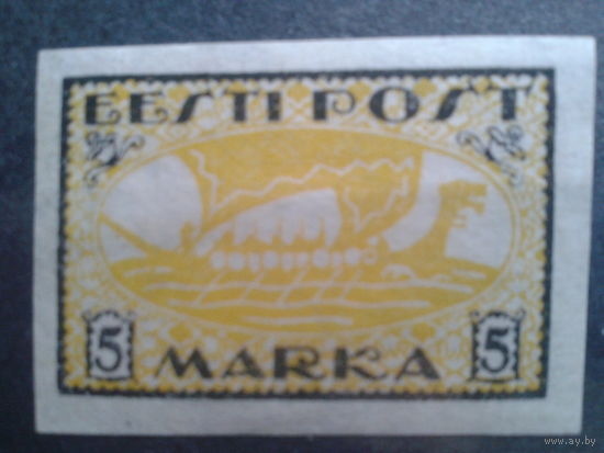 Эстония 1919 драккар викингов** Михель-7,5 евро