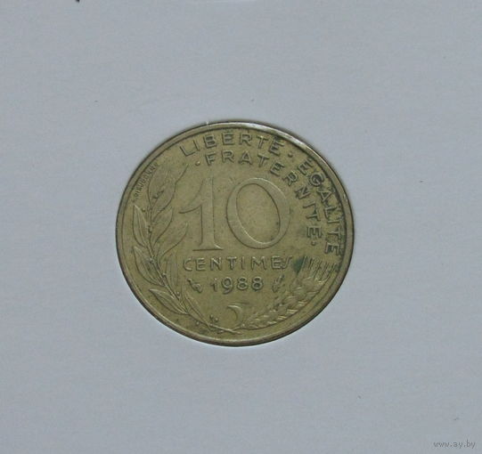 Франция 10 сантимов 1988 в холдере