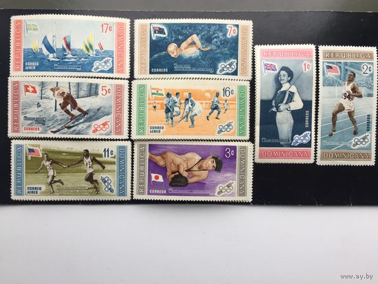 Доминиканская республика 1958 год. Чемпионы Олимпийских игр 1956 года (серия из 8 марок)