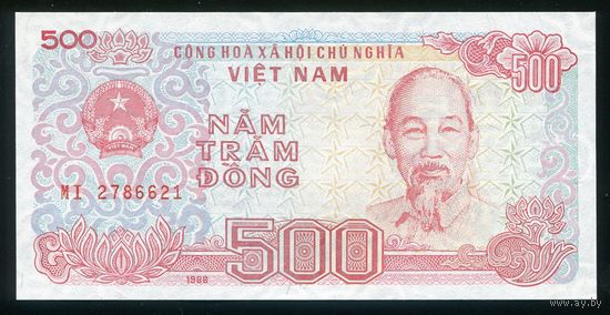 Вьетнам 500 донг 1988 года. P101a. Серия MI. UNC