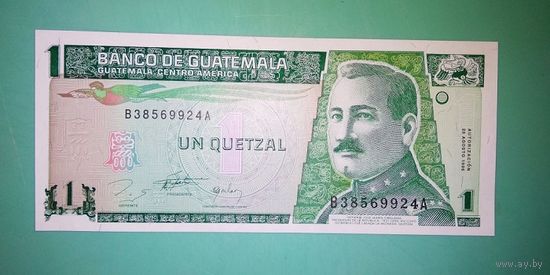 Банкнота 1 кетсаль Гватемала 1996 г.