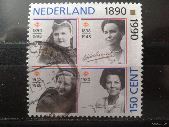 Нидерланды 1990 Голландские королевы, 100 лет королевскому дому