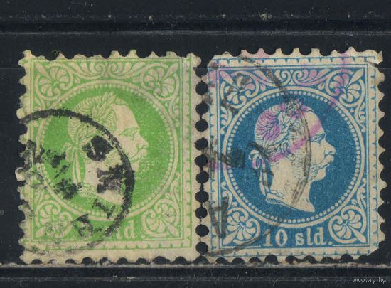 Австро-Венгрия Почта за рубежом Османская Имп. 1867 Франц Иосиф I Стандарт гаш Смирна (Измир) #2II,4II