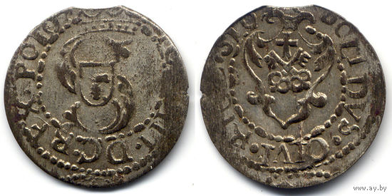 Шеляг 1610, Сигизмунд III Ваза, Рига. Редкий вариант с укороченной датой '10' на Рв., R6!