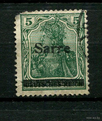 Саарская область (Французский мандат) - 1920 - Надпечатка Sarre 5pf - [Mi.4] - 1 марка. Гашеная.  (Лот 82CQ)