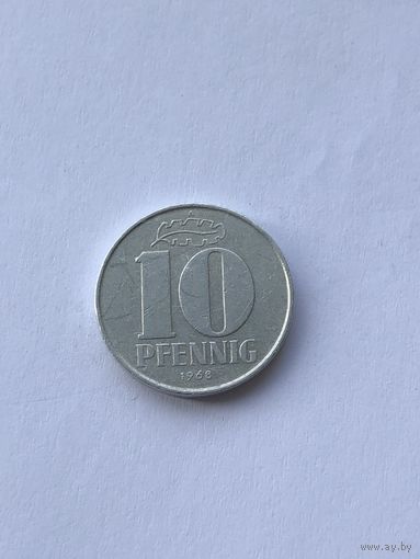 10 пфеннигов, 1968 г., ГДР