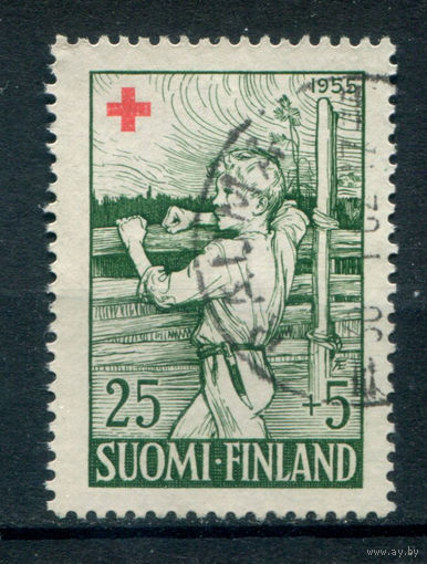 Финляндия - 1955г. - Красный Крест 25+5 М - 1 марка - гашёная. Без МЦ!