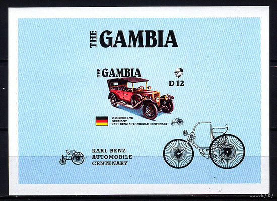 1986 Гамбия. 100 лет первому в мире автомобилю с двигателем внутреннего сгорания Карла Бенца.