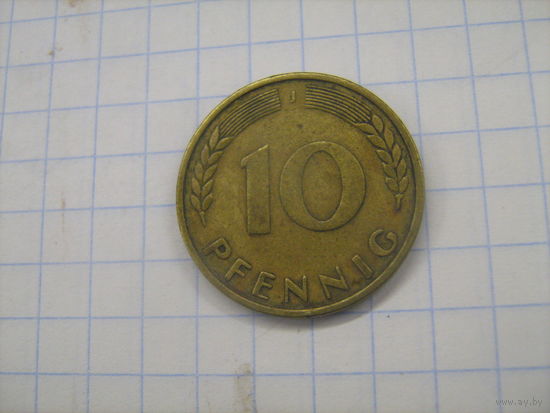 ФРГ 10 пфеннигов 1950г (j).km108