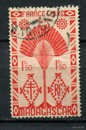 Французские колонии - Мадагаскар - 1943 - Дерево 1,50 Fr - [Mi.357] - 1 марка. Гашеная.  (Лот 145AU)
