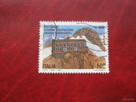 Марка 100-лет обсерватории Regina Margherita 1993 год Италия