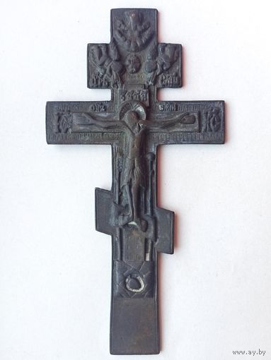 Крест киотный. 19 век. 20,5 х 10,5 см. Распятие XIX