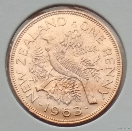Новая Зеландия 1 пенни 1963 г. В холдере