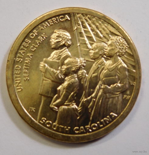 США 1 доллар 2020 Американские инновации Септима Кларк Южная Каролина Двор D и Р 9-я монета в серии.
