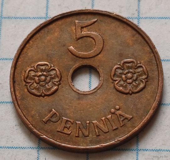 Финляндия 5 пенни, 1941       ( 2-1-8 )