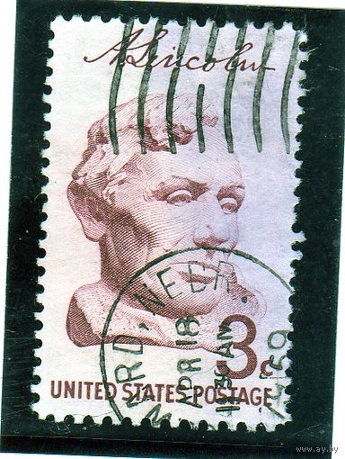 США. Ми-1386,1387. Линкольн от Gutzon Borglum. 1959.