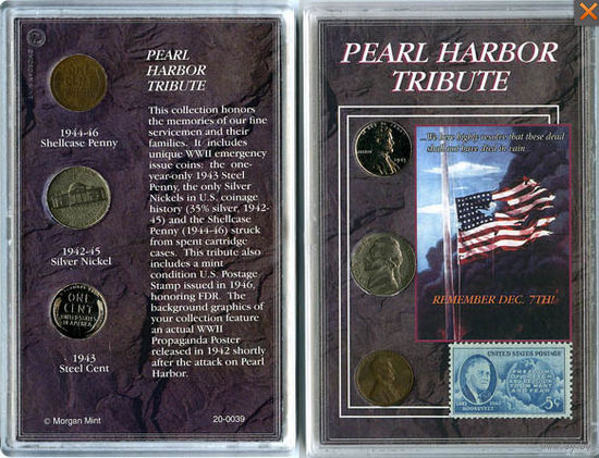 США редкий набор 1943 - 1945 PEARL HARBOR монеты марка